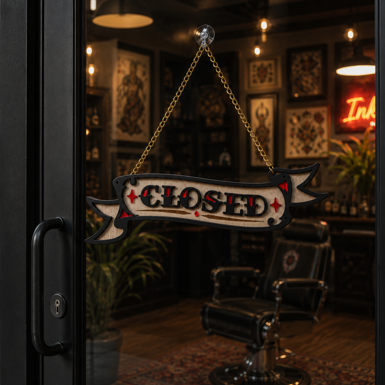 Open Closed Hanging Sign