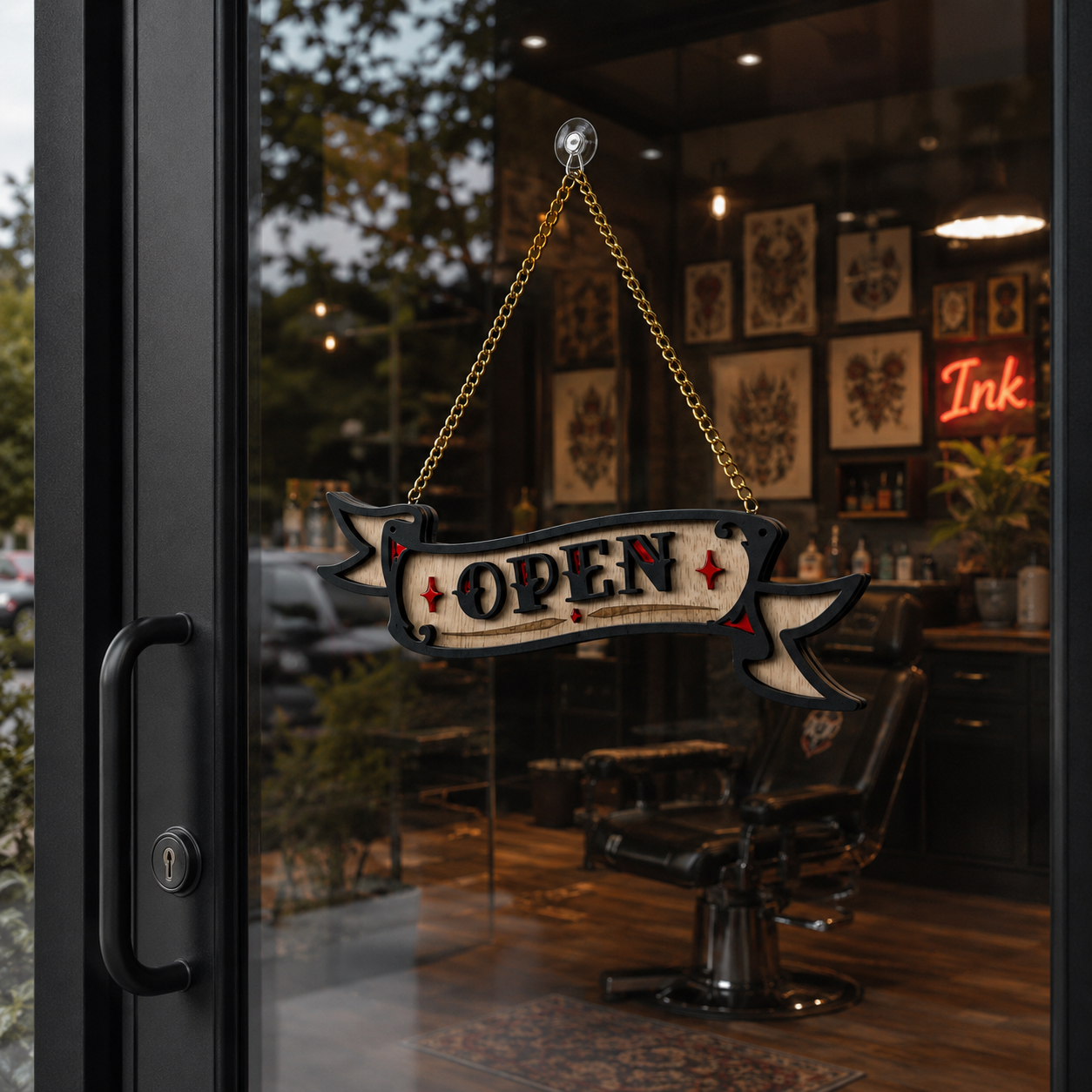 Open Closed Hanging Sign