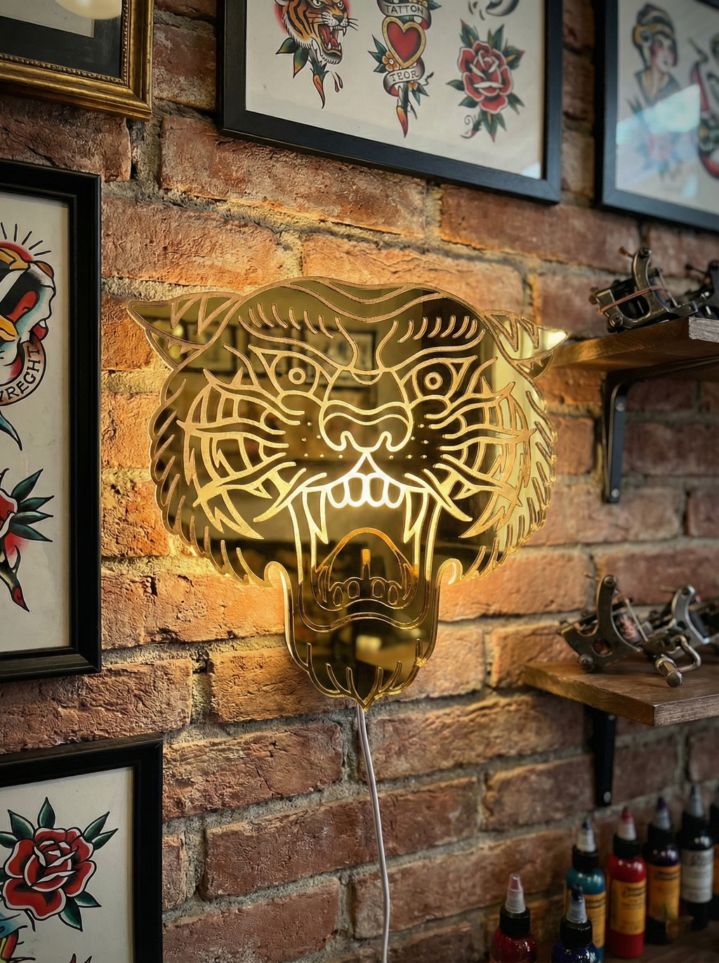 Way of the Tiger | Handgemaakte Tattoo Lamp