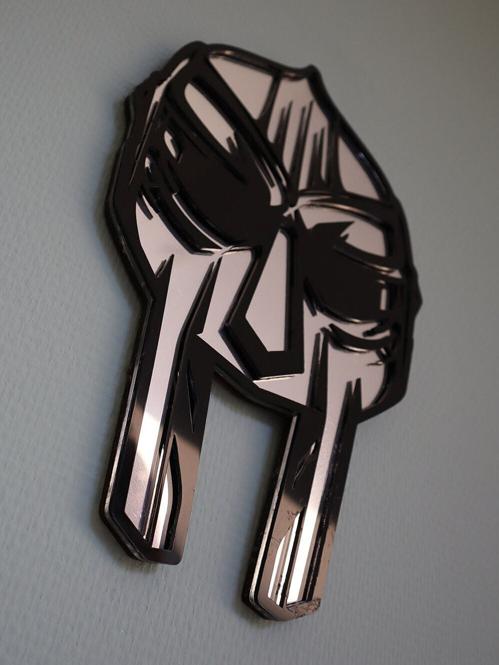 Handmade MF Doom Mirror Mask | Wall Decor | Wall Art | Unique Home Decor | Hip Hop Art | Music Legend Tribute | Statement Piece