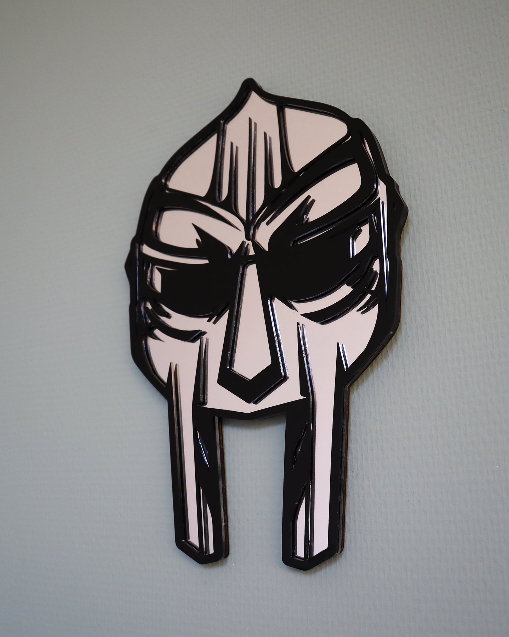 Handmade MF Doom Mirror Mask | Wall Decor | Wall Art | Unique Home Decor | Hip Hop Art | Music Legend Tribute | Statement Piece