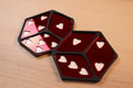 Mirror Dice Wall Art, Red Mirror with Hearts, Modern Game Room Decor, Unique Wall Mirror