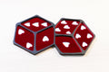 Mirror Dice Wall Art, Red Mirror with Hearts, Modern Game Room Decor, Unique Wall Mirror