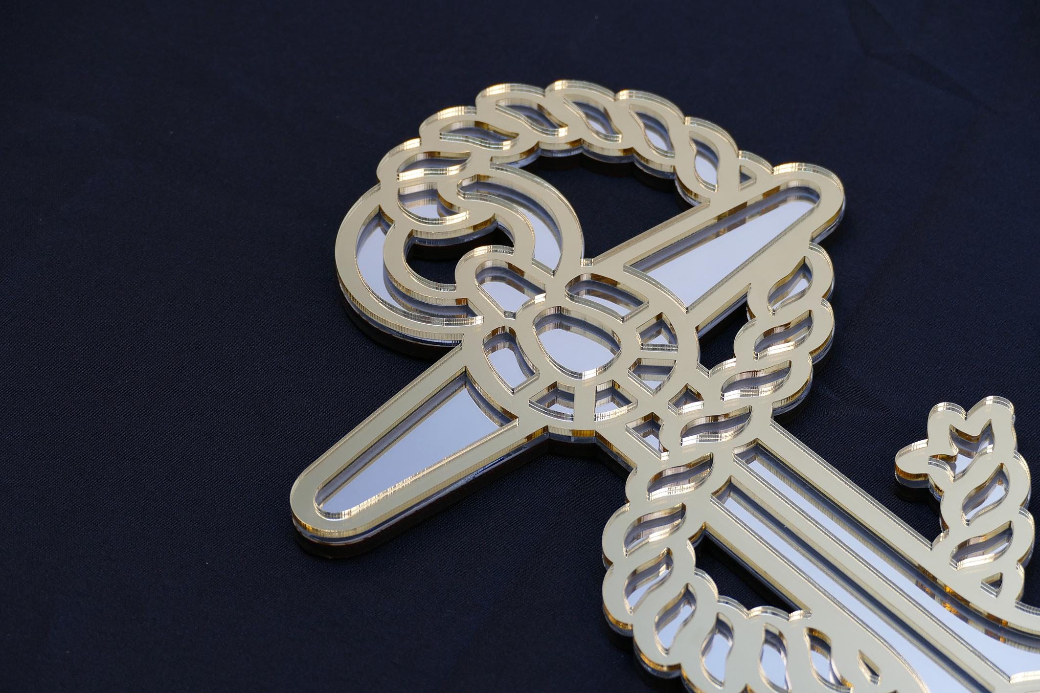 Mirror Anchor Sea Traditional Tattoo Gold Silver Nautical Wall Art