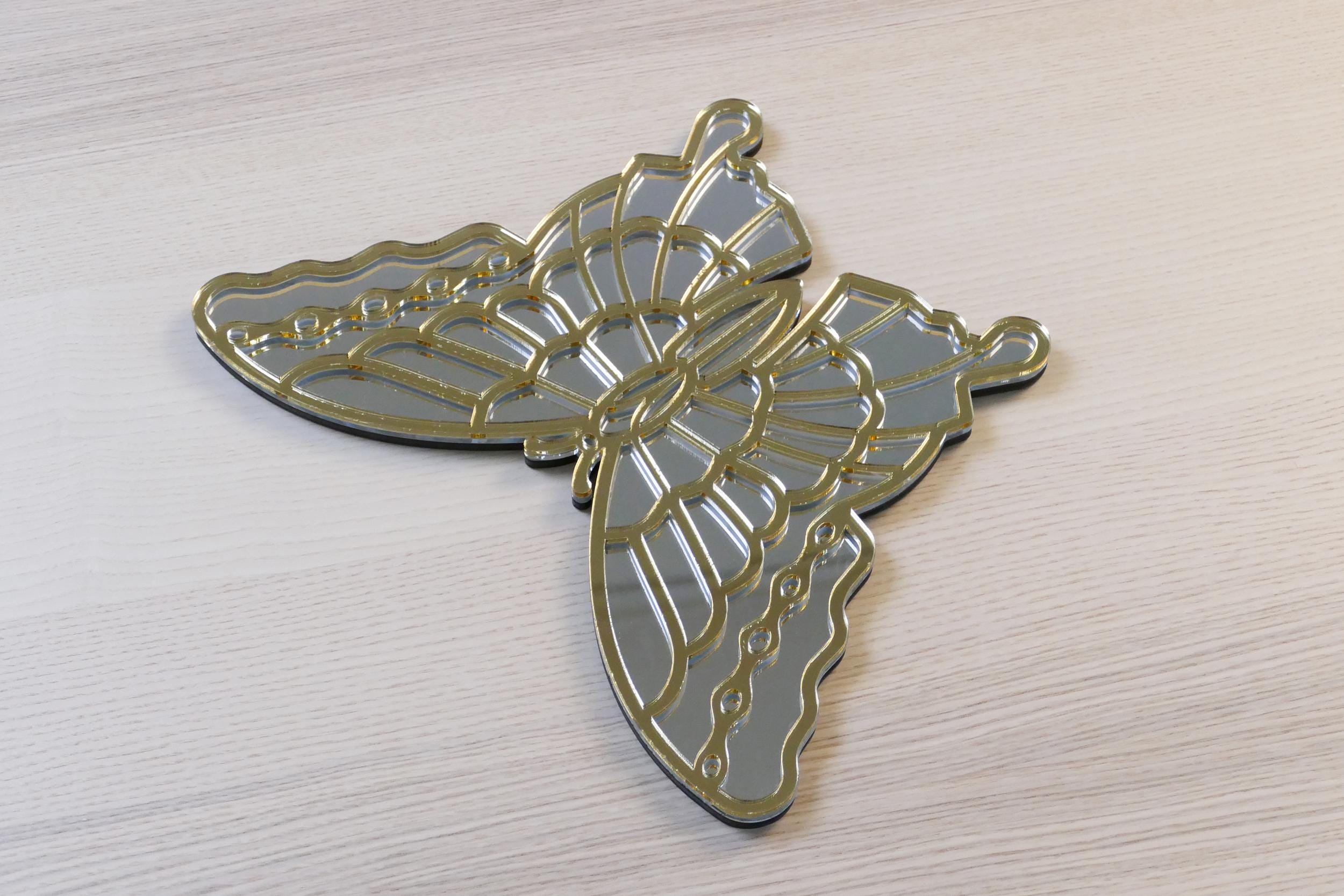 Butterfly Tattoo Mirror – Handcrafted Wall Art with Bold Tattoo-Inspired Design, Symbol of Transformation and Beauty