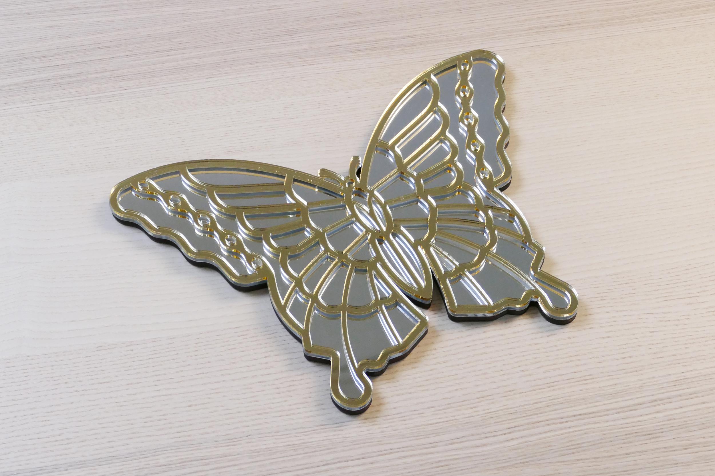 Butterfly Tattoo Mirror – Handcrafted Wall Art with Bold Tattoo-Inspired Design, Symbol of Transformation and Beauty