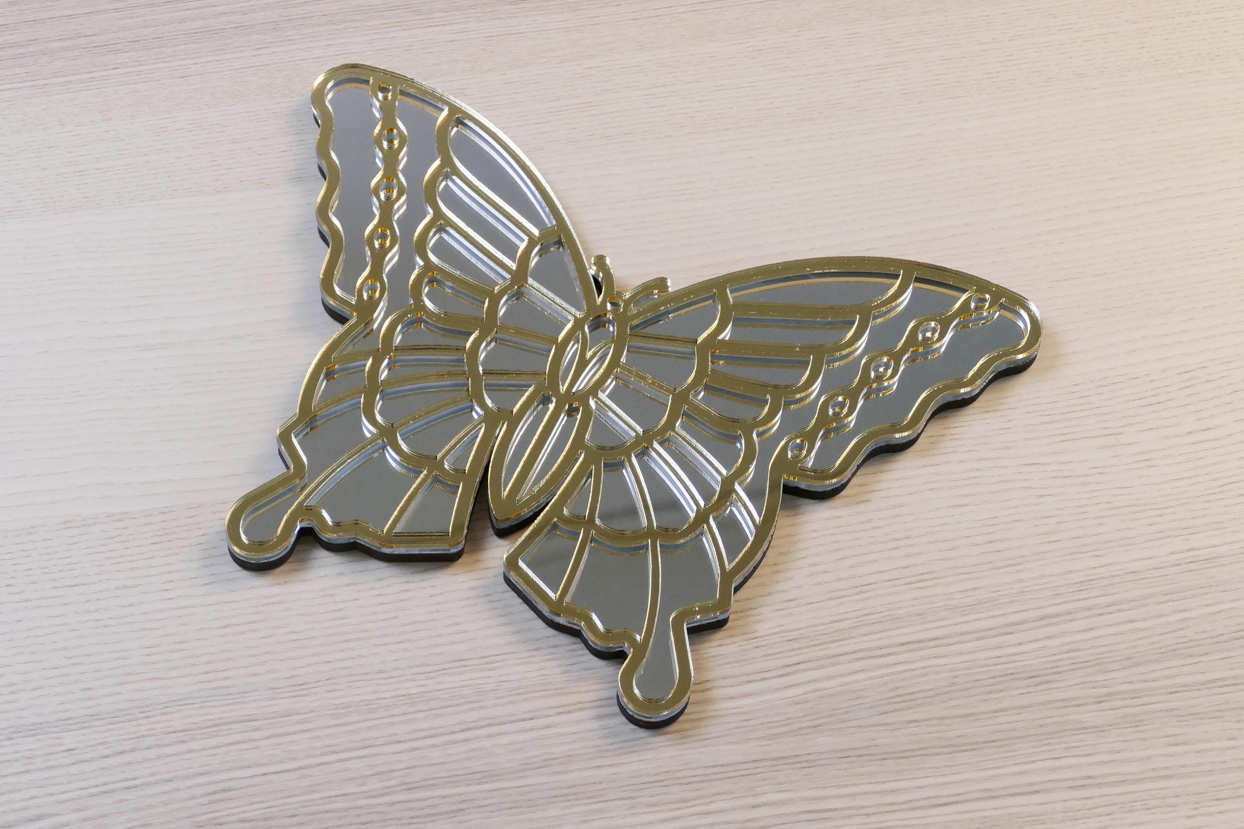 Butterfly Tattoo Mirror – Handcrafted Wall Art with Bold Tattoo-Inspired Design, Symbol of Transformation and Beauty