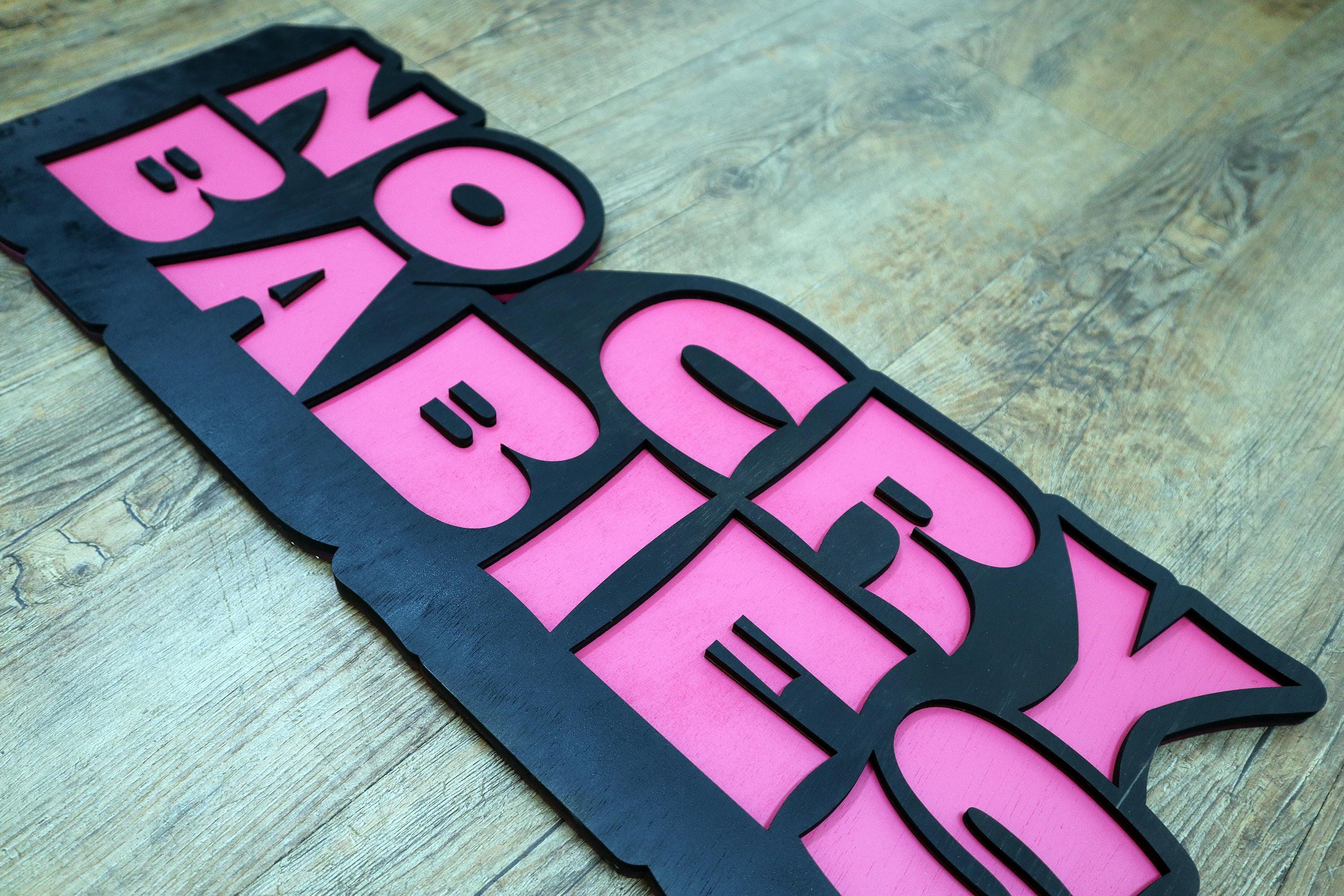 No Cry Babies Wooden Layered Sign – Original Laser Cut Design, Hand Painted Wall Art, Made to Order, Handmade in the Netherlands