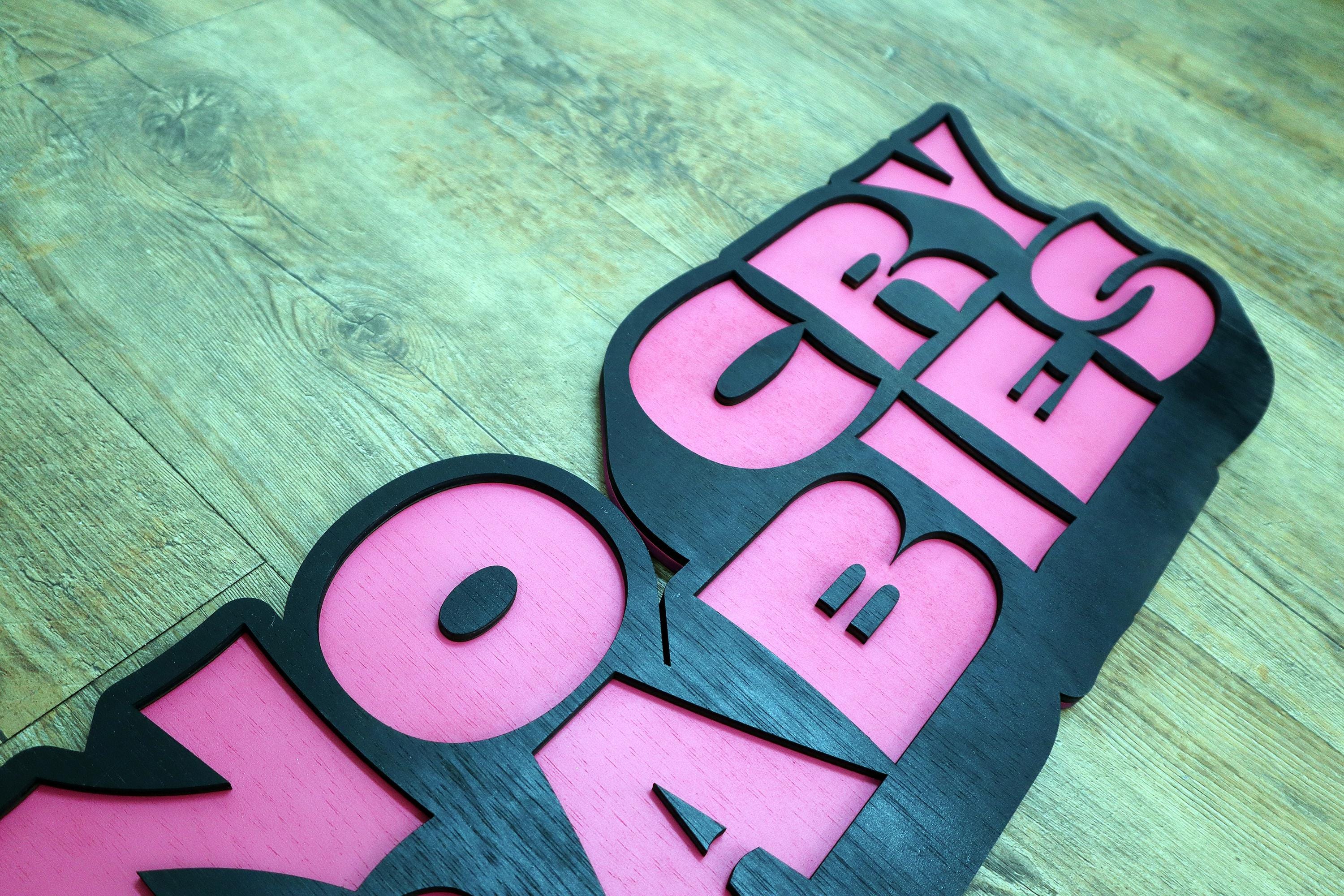 No Cry Babies Wooden Layered Sign – Original Laser Cut Design, Hand Painted Wall Art, Made to Order, Handmade in the Netherlands