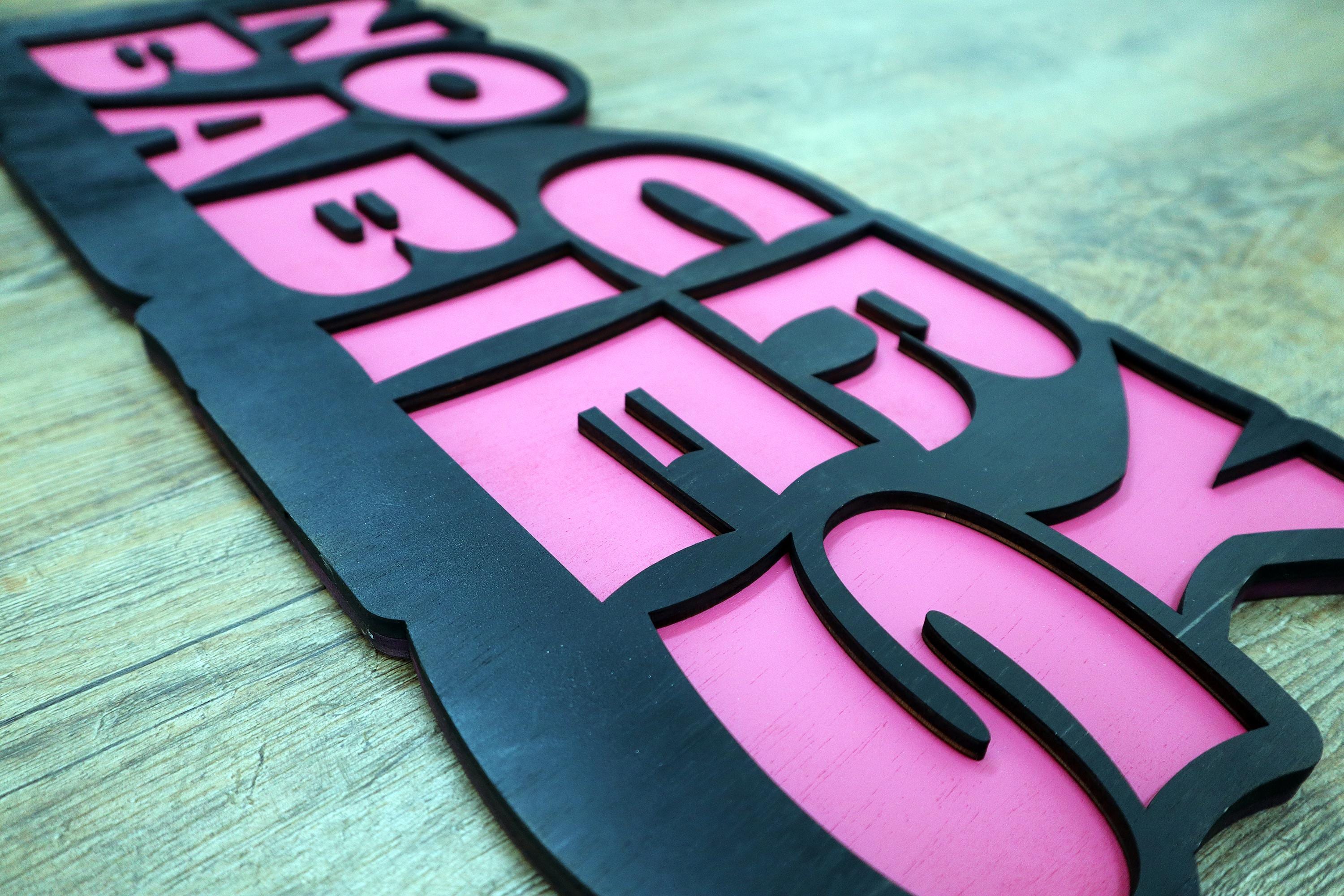 No Cry Babies Wooden Layered Sign – Original Laser Cut Design, Hand Painted Wall Art, Made to Order, Handmade in the Netherlands